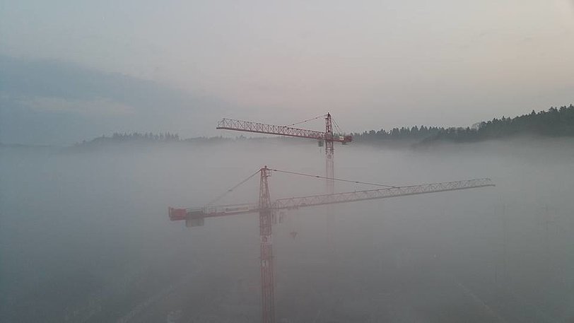 Baustellromantik am frühen Morgen Baustellromantik am frühen Morgen